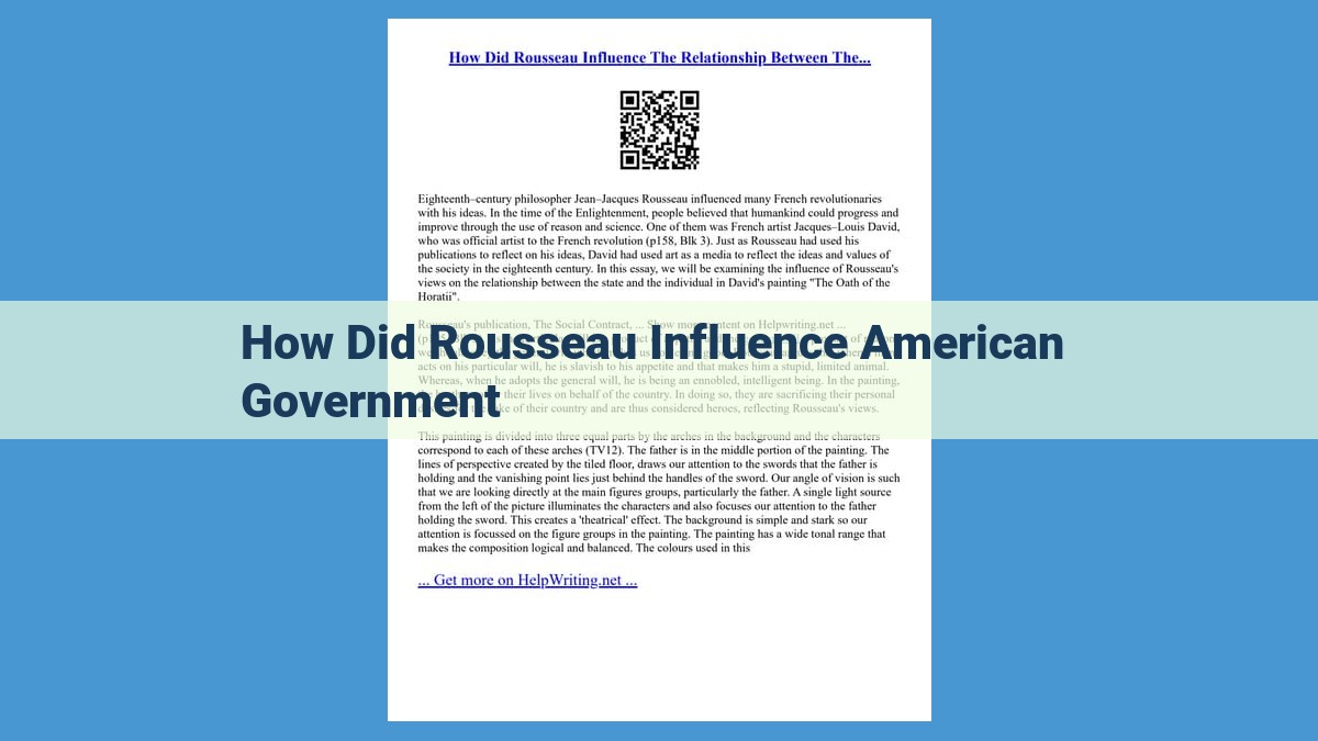 Rousseau's Enduring Impact on American Government: Natural Rights, Popular Sovereignty, and Consent of the Governed