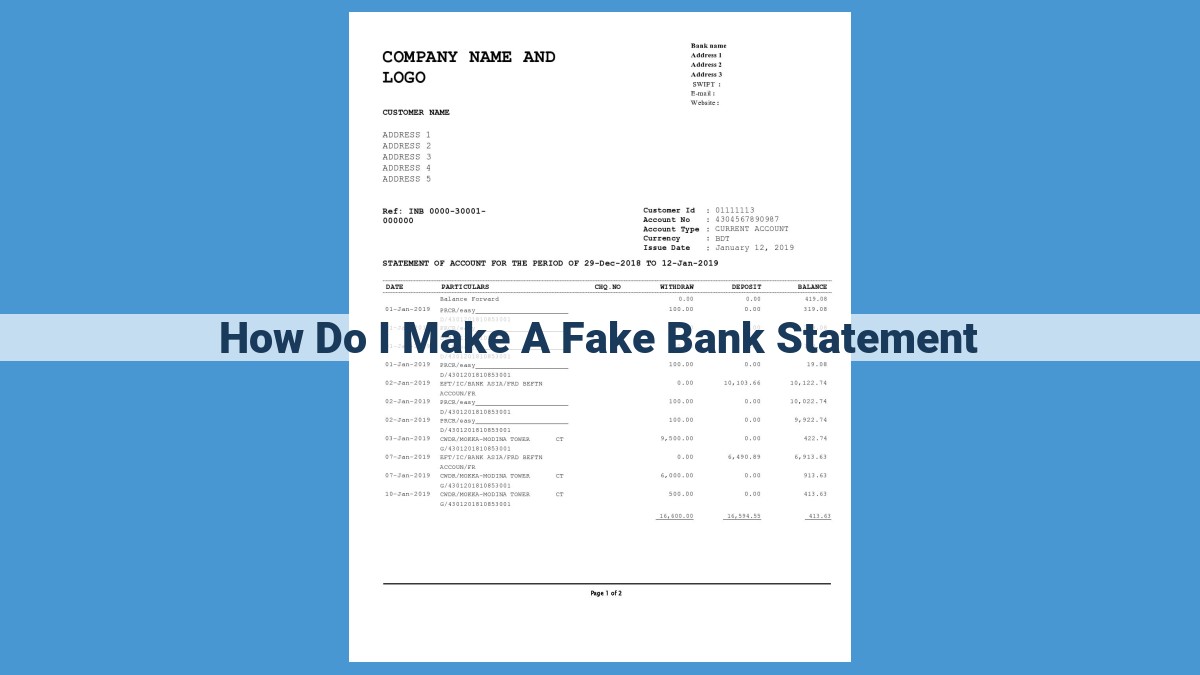 Title: Combatting Bank Statement Fraud: Protecting Financial Institutions and Individuals Meta Description: Discover the severe consequences of creating fake bank statements. Explore advanced forgery detection techniques, anti-fraud measures, and financial crime investigation tactics that safeguard financial institutions and individuals from fraud and identity theft.