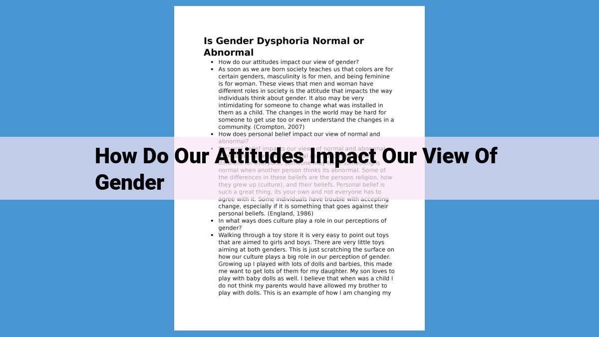 Understanding Gender: Its Impact on Perception, Biases, and Inclusivity