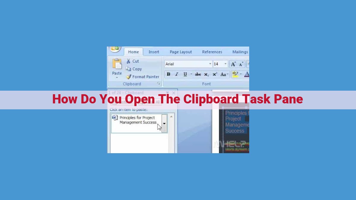 How to Access the Clipboard Task Pane for Enhanced Clipboard Management