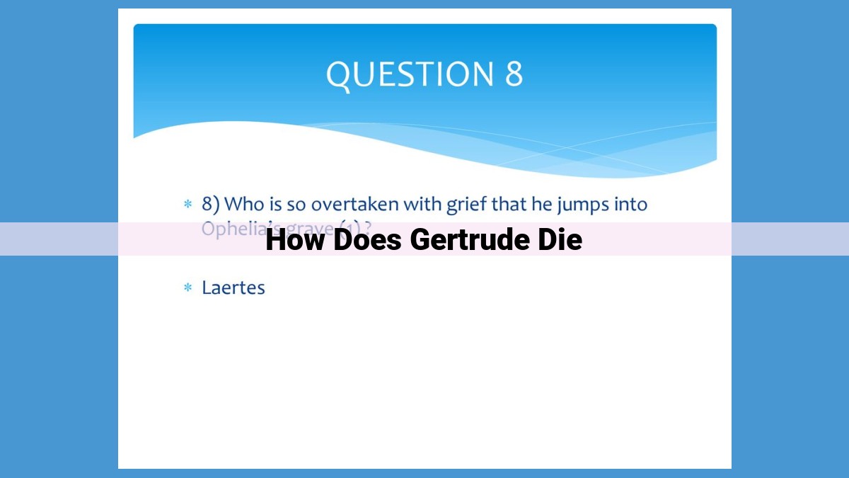 Unveiling the Enigma of Gertrude's Death in Hamlet: Poisoning, Suicide, or Accident?