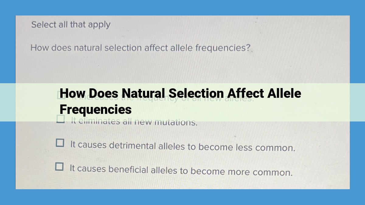 How Natural Selection Shapes Evolution: Understanding Allele Frequency Dynamics