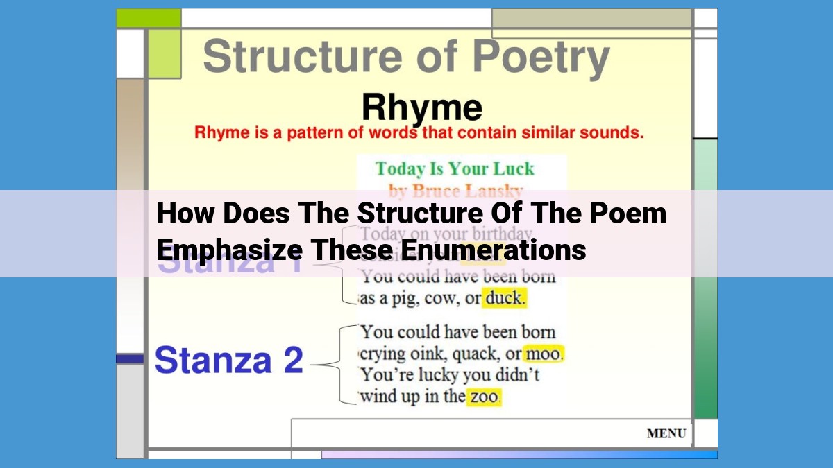 Structure and Impact of Enumerations in Poetry for Effective SEO