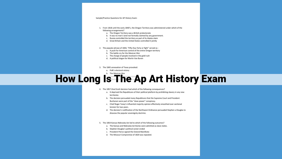 AP Art History Exam: Duration, Sections, and Question Formats