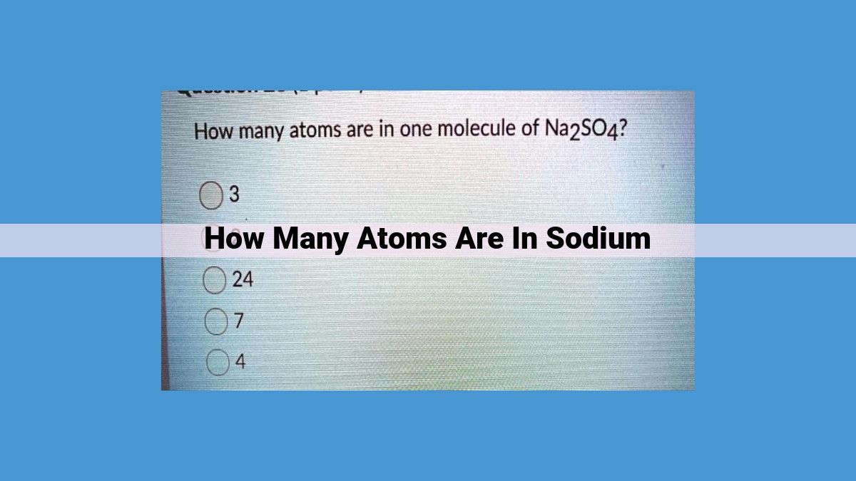 Calculating the Number of Atoms in Sodium: Understanding Avogadro's Number and Molar Mass