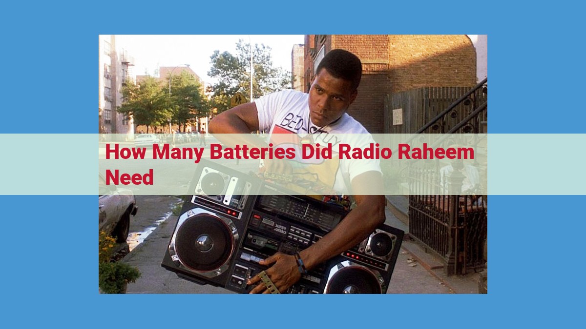 Battery Optimization for Portable Sound Systems: Insights from Radio Raheem's Iconic Ghetto Blaster