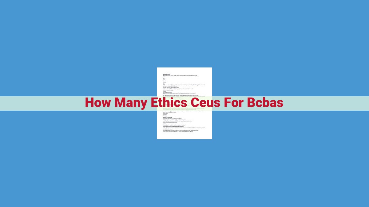 Board Certified Behavior Analysts (BCBAs): Ethical CEU Requirements for Certification Maintenance