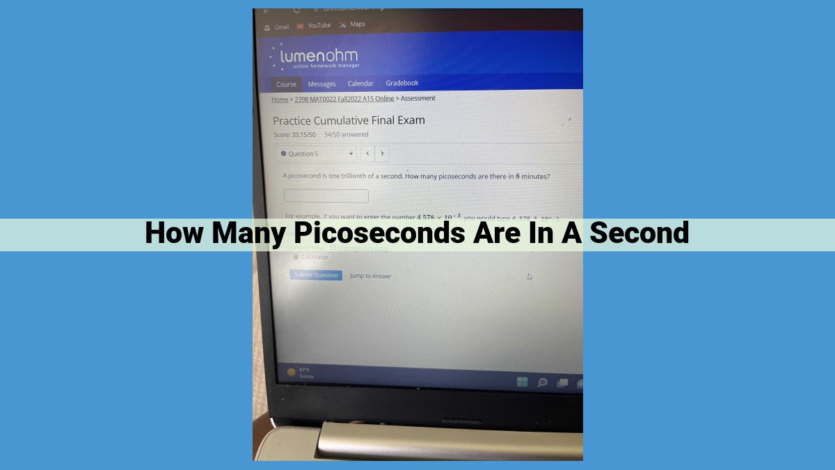 Unveiling Time's Minute Details: Exploring the Realm of Picoseconds vs. Seconds