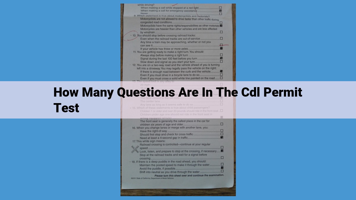 CDL Permit Test Guide: Question Count, Section Breakdown, and Time Management