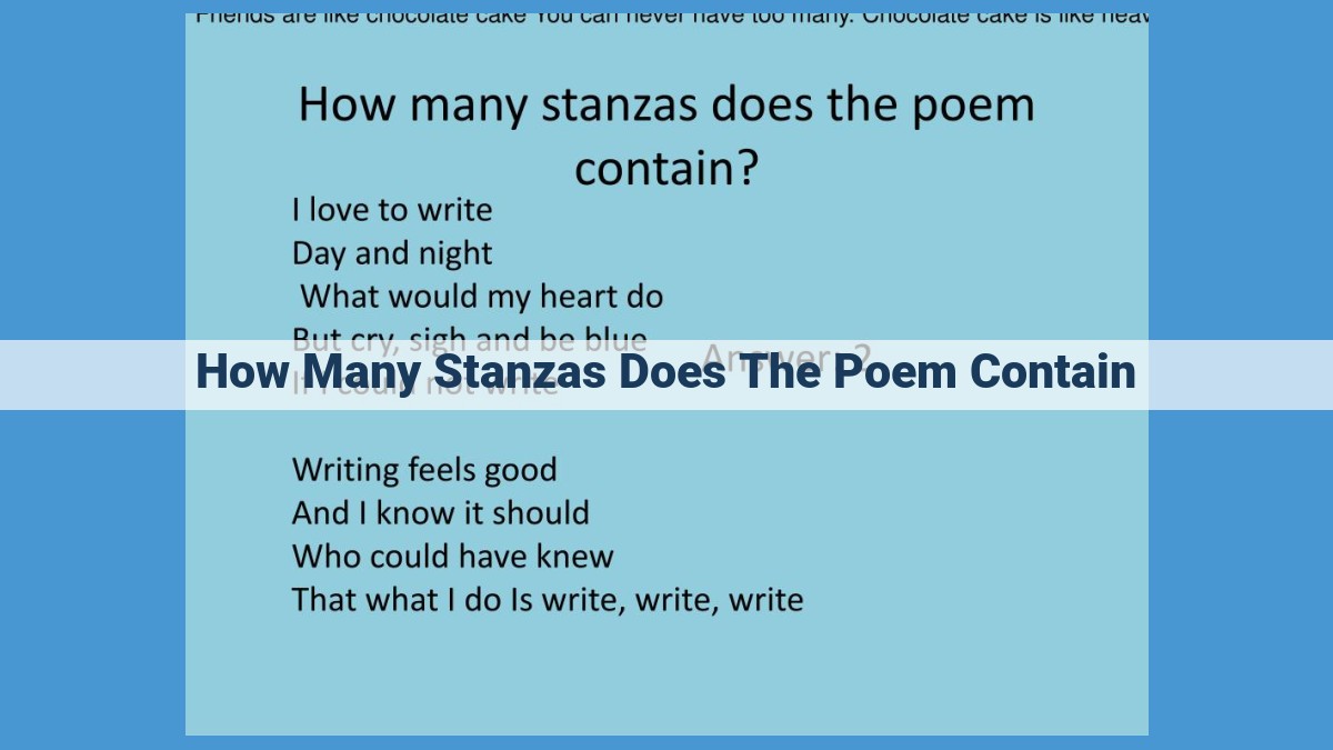 Count Your Stanzas: Unraveling a Poem's Structure and Rhythm