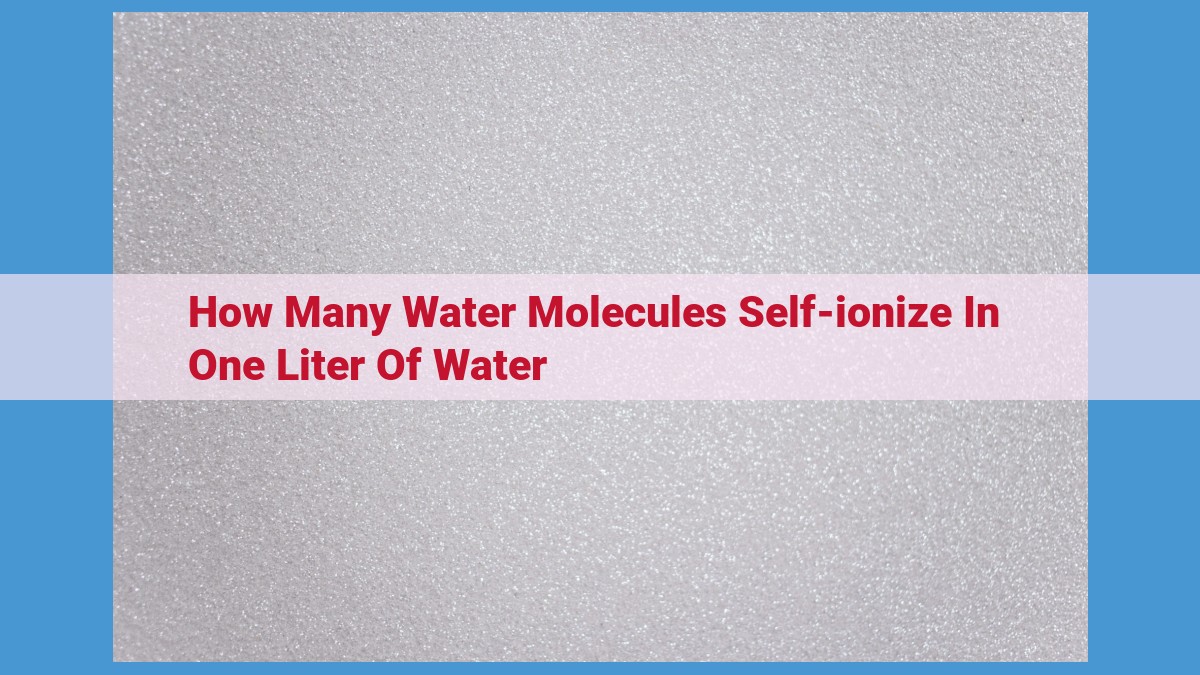 Understanding Water's Self-Ionization: Key to Ion Concentrations and Chemical Equilibrium