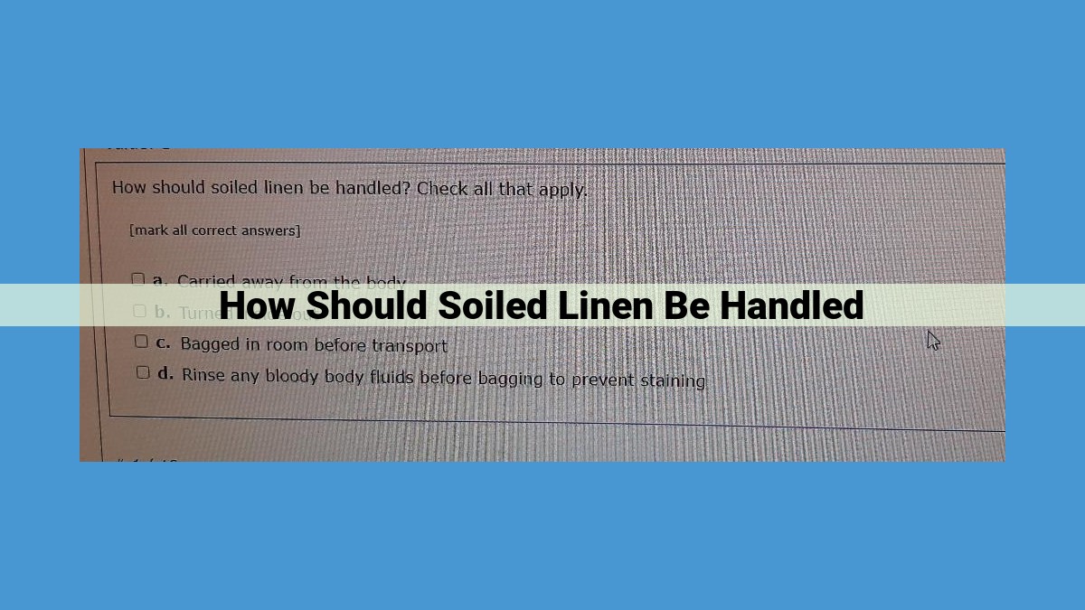 Infection Control in Healthcare: Optimizing Soiled Linen Management for Patient and Staff Safety