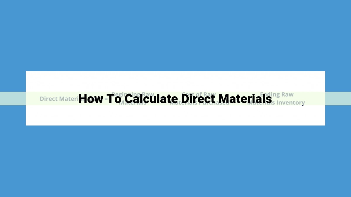 Mastering Direct Materials Calculation for Enhanced Cost Accounting and Production Optimization