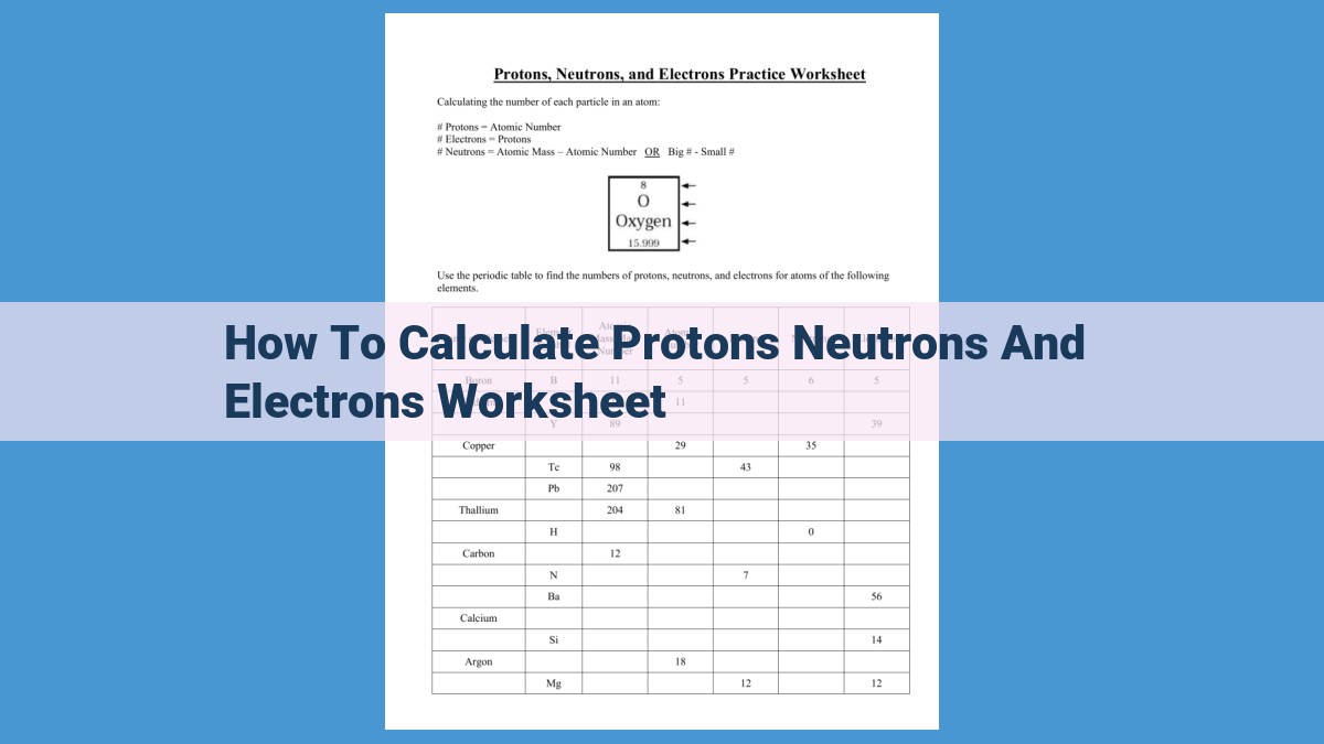 Comprehensive Guide to Understanding Atomic Structure: Calculating Protons, Neutrons, and Electrons