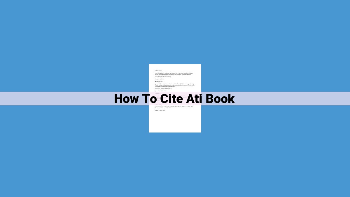 How to Cite a Book Using ATI Style: A Comprehensive Guide