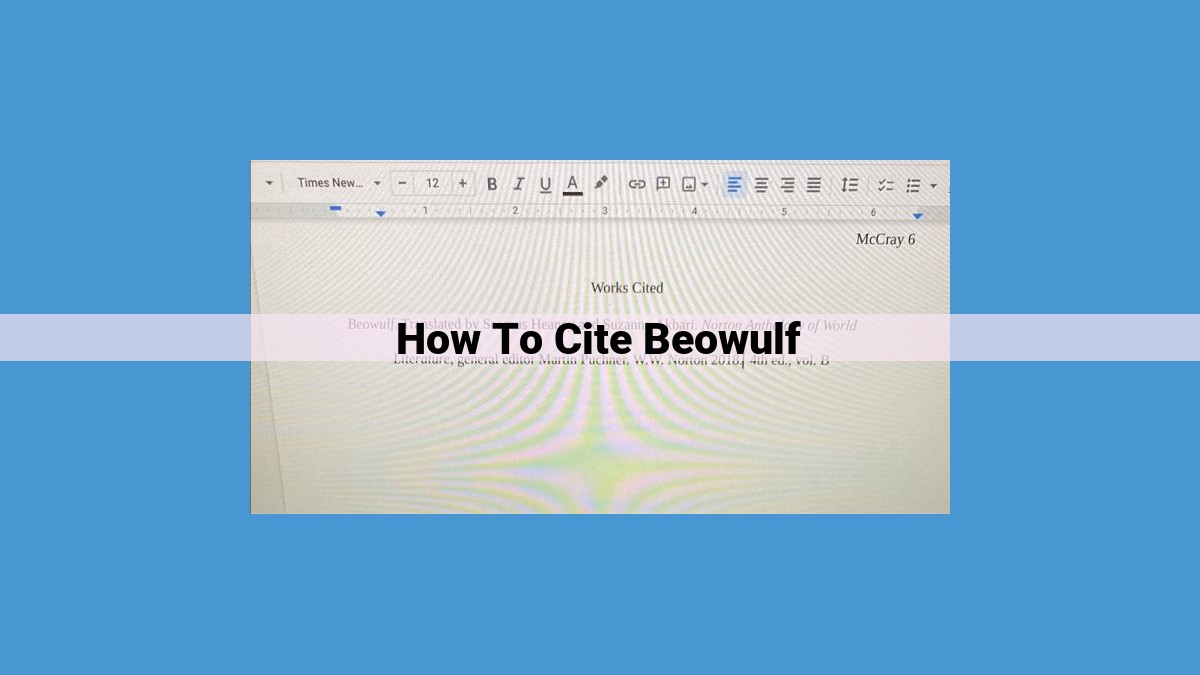 How to Cite Beowulf in MLA Style: Ultimate Guide