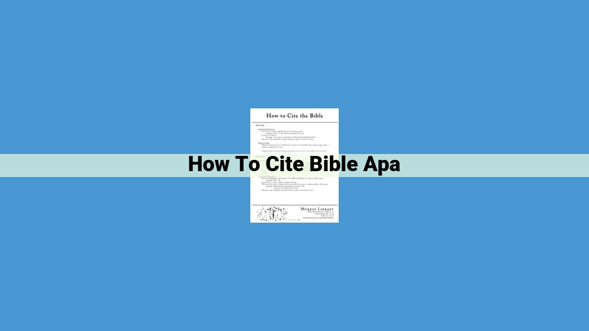 Master Bible Citation in APA Style: Ensure Accuracy and Credibility