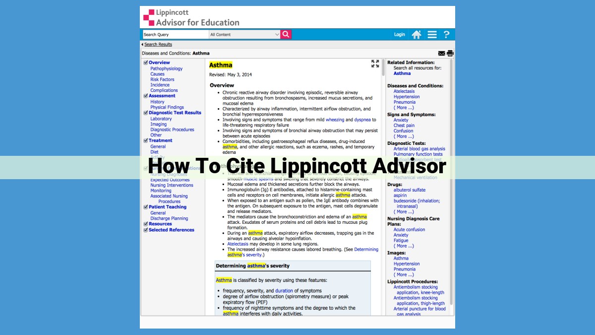 Comprehensive Guide to Citing Lippincott Advisor in Research Papers