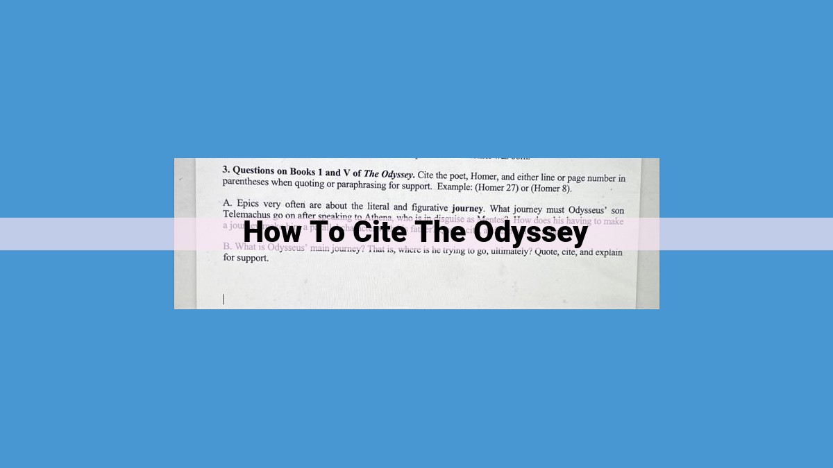 How to Cite "The Odyssey": MLA & Other Citation Styles