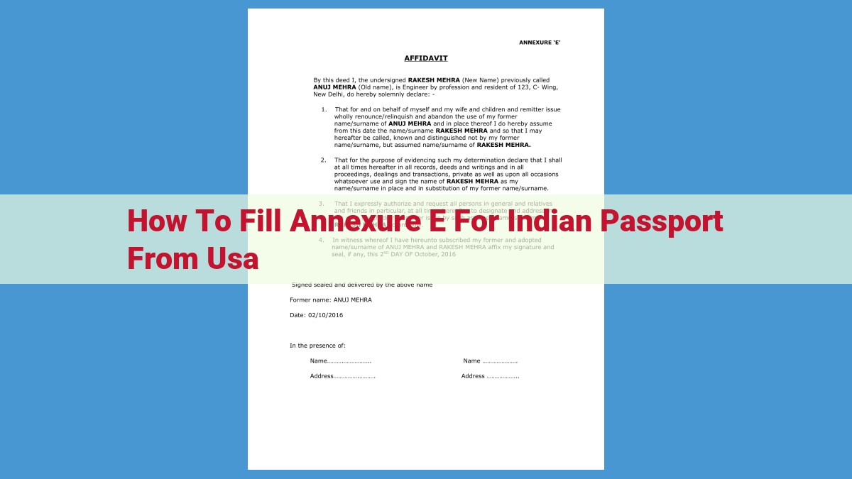 Annexure E: Essential Guide for Indian Passport Applications from the USA with Extended Foreign Stays