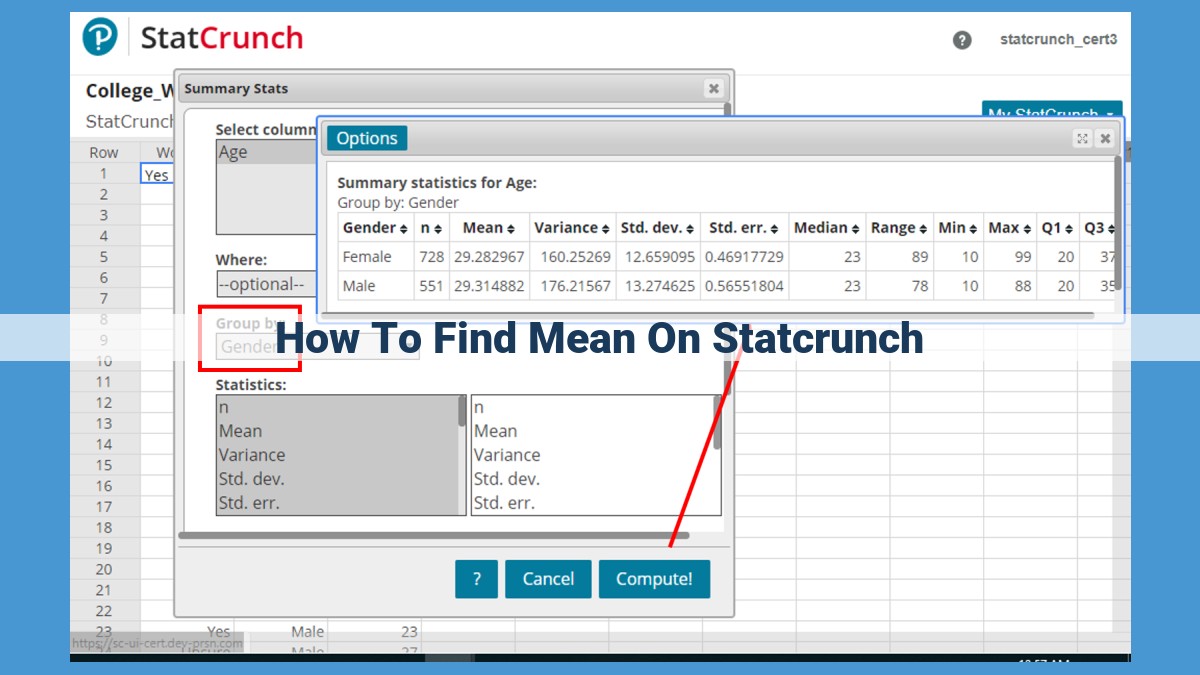 How to Calculate the Mean using StatCrunch: A Comprehensive Guide