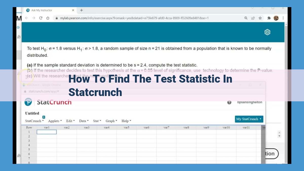 Find Test Statistics Effortlessly with StatCrunch: Guide to Hypothesis Testing