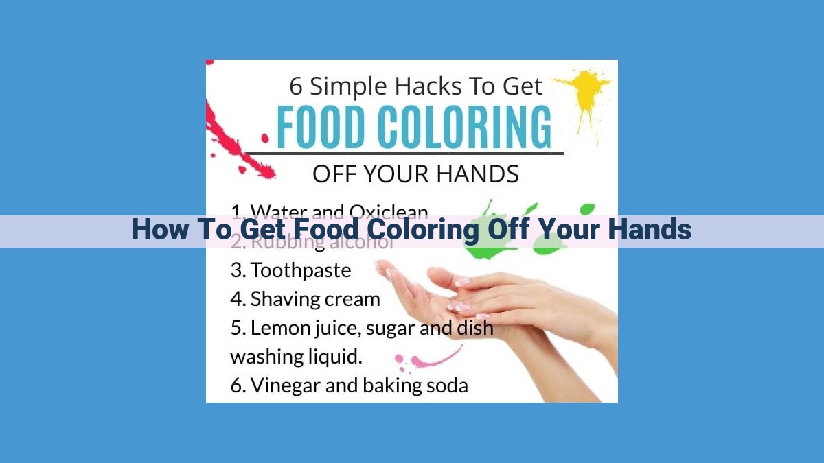 Ultimate Guide to Removing Food Coloring Stains from Hands