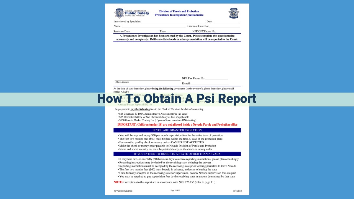 Obtaining a Personal Security Investigation (PSI) Report: A Comprehensive Guide