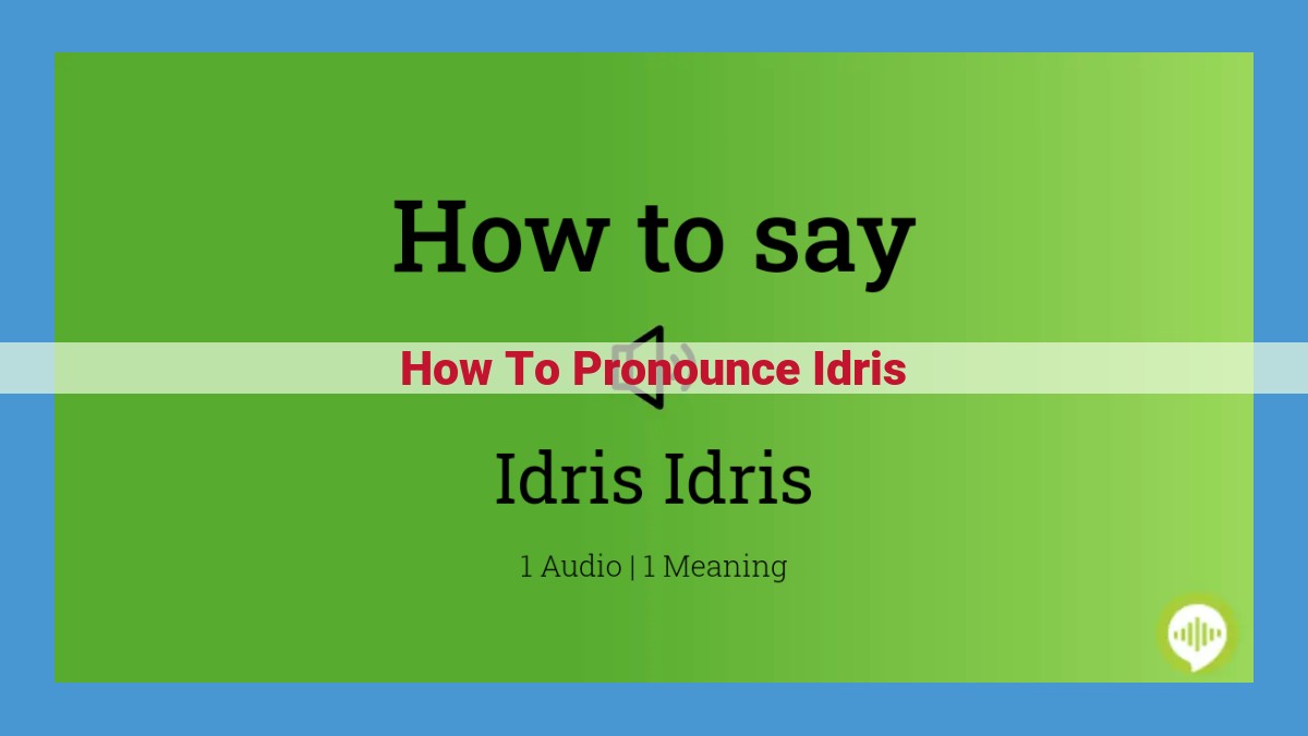 Complete Guide to Pronouncing the Name Idris: Anglicized vs. Welsh