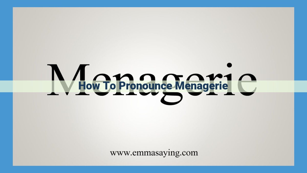 How to Pronounce "Menagerie" Perfectly in 7 Easy Steps