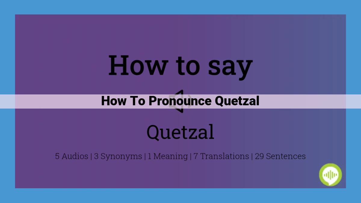 Optimized SEO Title: Quetzal: Pronunciation Guide for Spanish, English, and Native Guatemalan