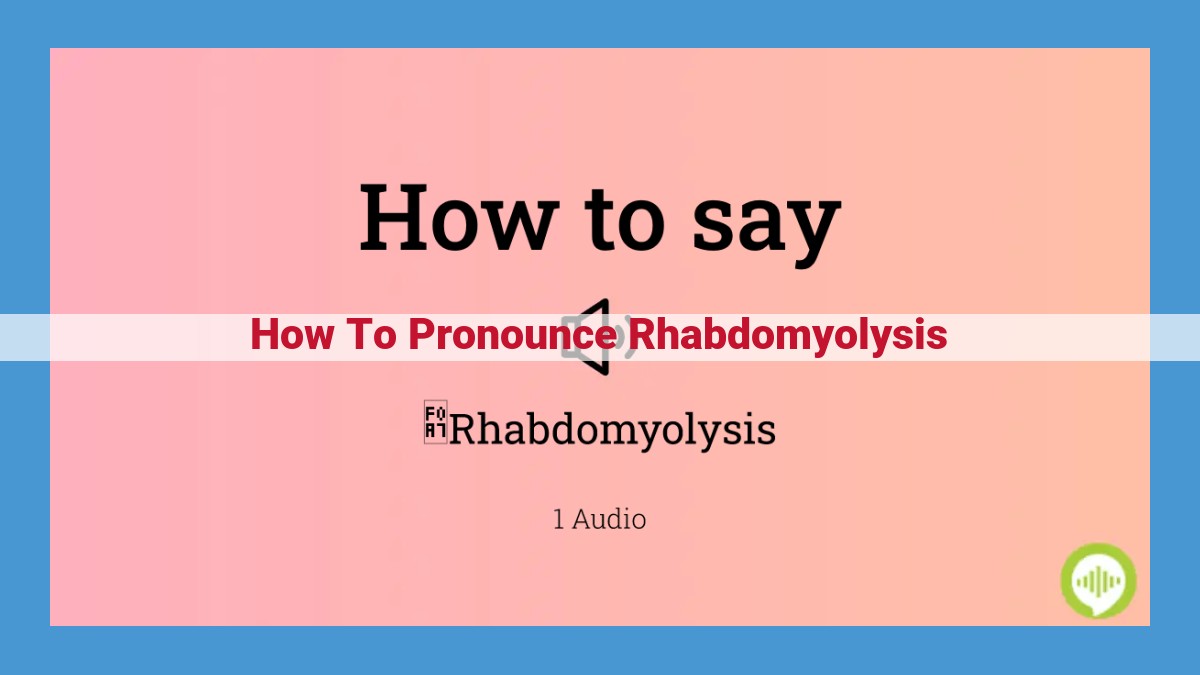 Master the Pronunciation of "Rhabdomyolysis" with a Step-by-Step Guide