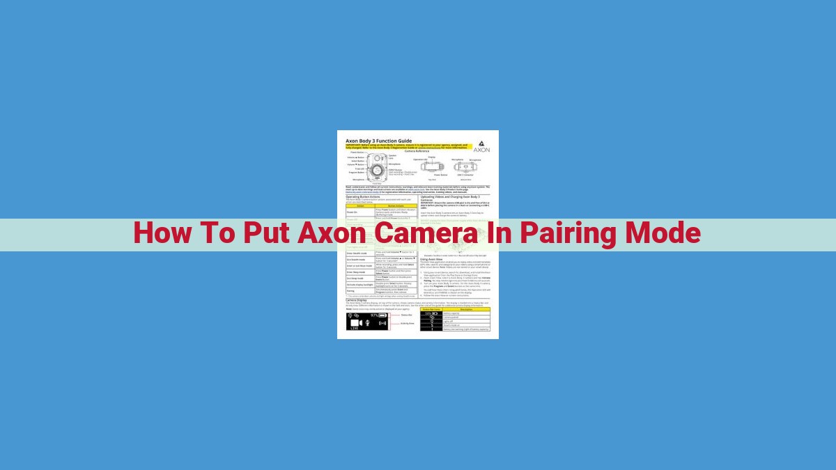 Axon Camera Pairing: A Quick and Easy Guide