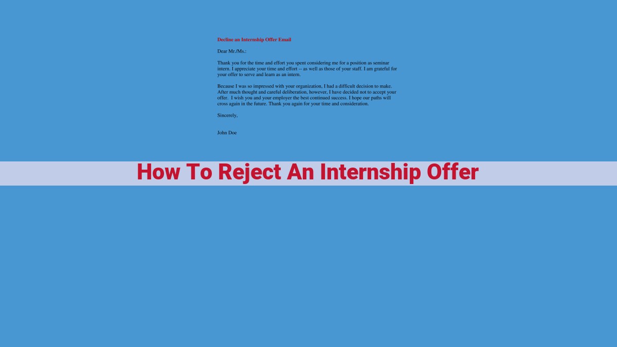 How to Professionally Decline an Internship Offer: A Guide for Respectful Communication