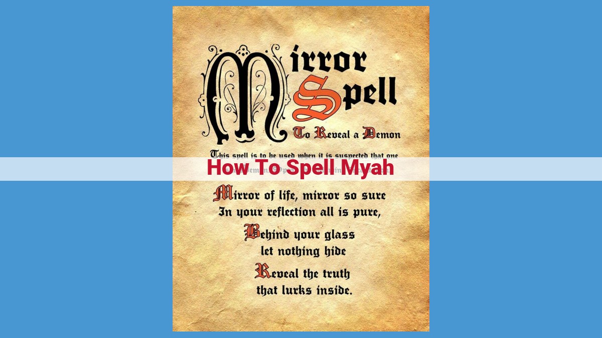 Spell "Myah" Correctly: Master the Pronunciation and Avoid Common Errors