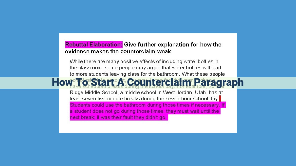 Crafting Effective Counterclaim Paragraphs: A Comprehensive Guide