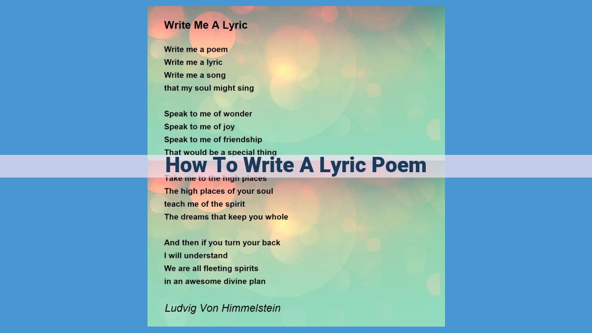 SEO-Optimized Title: Unveiling the Art of Lyric Poetry: Crafting Emotion and Rhythm