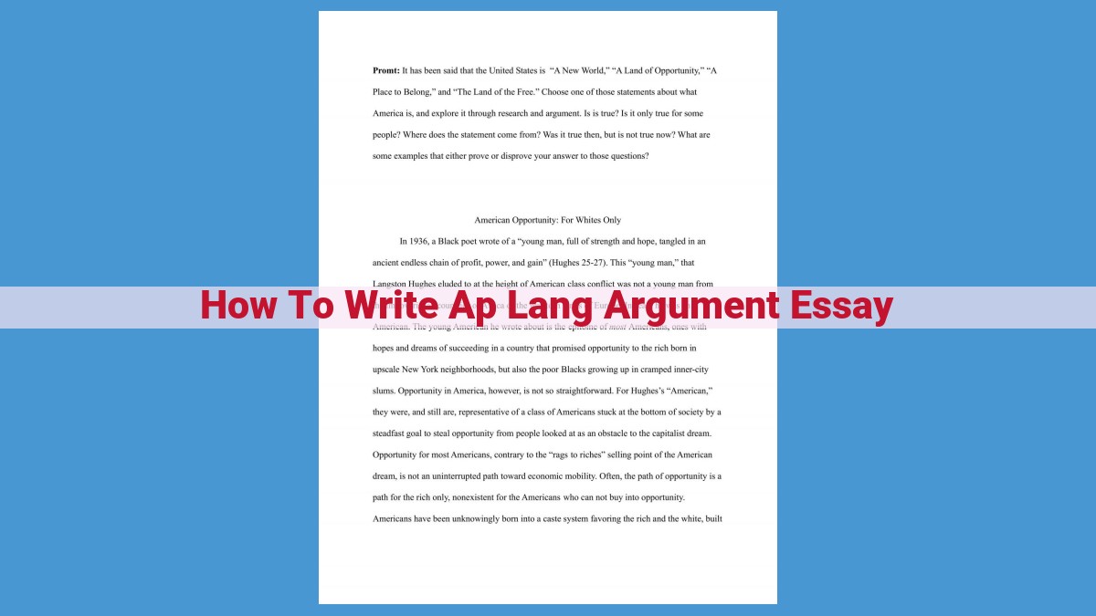 Crafting an AP Lang Argument Essay: A Comprehensive Guide for Students