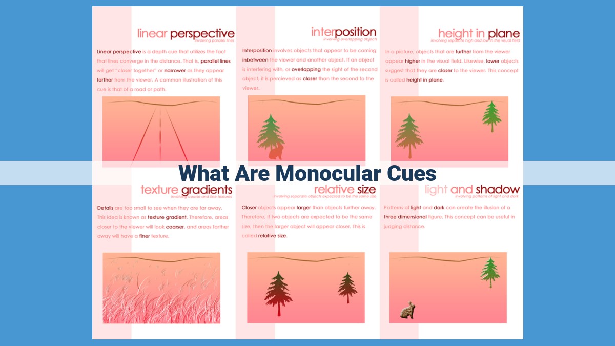 Monocular Cues: Depth Perception with One Eye