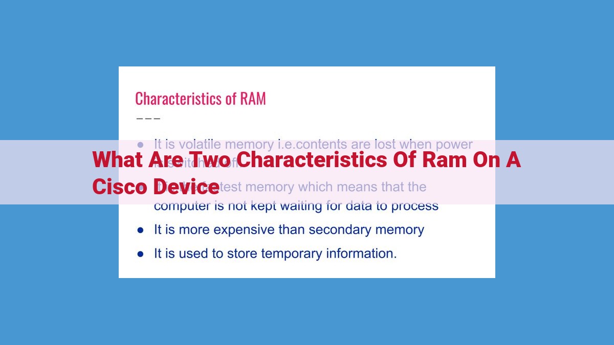 Boost Cisco Device Performance: Understand RAM's Impact on Speed and Capacity