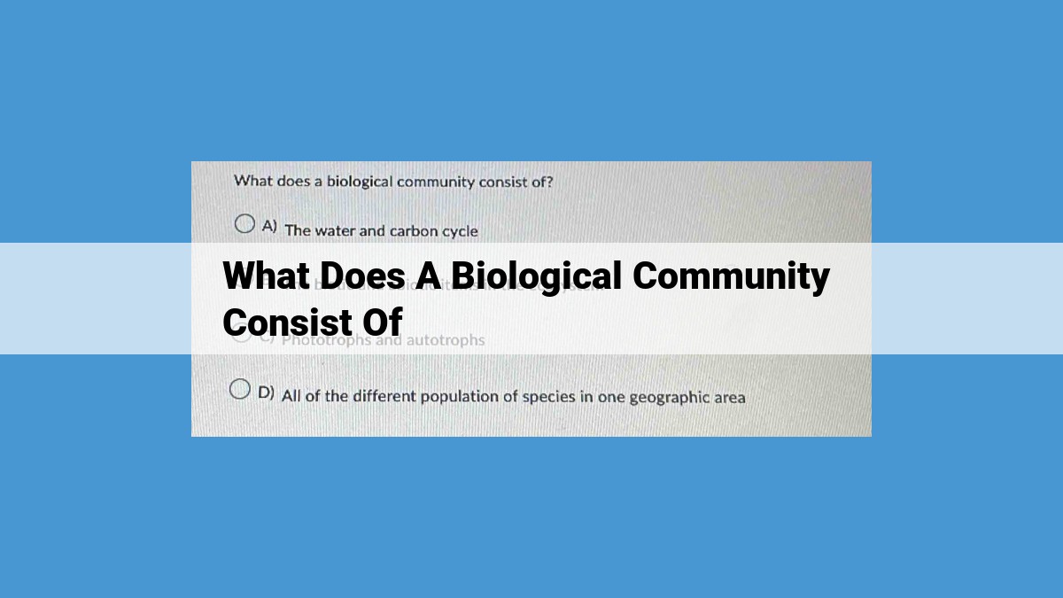 Understanding the Significance of Biological Communities in Ecosystems