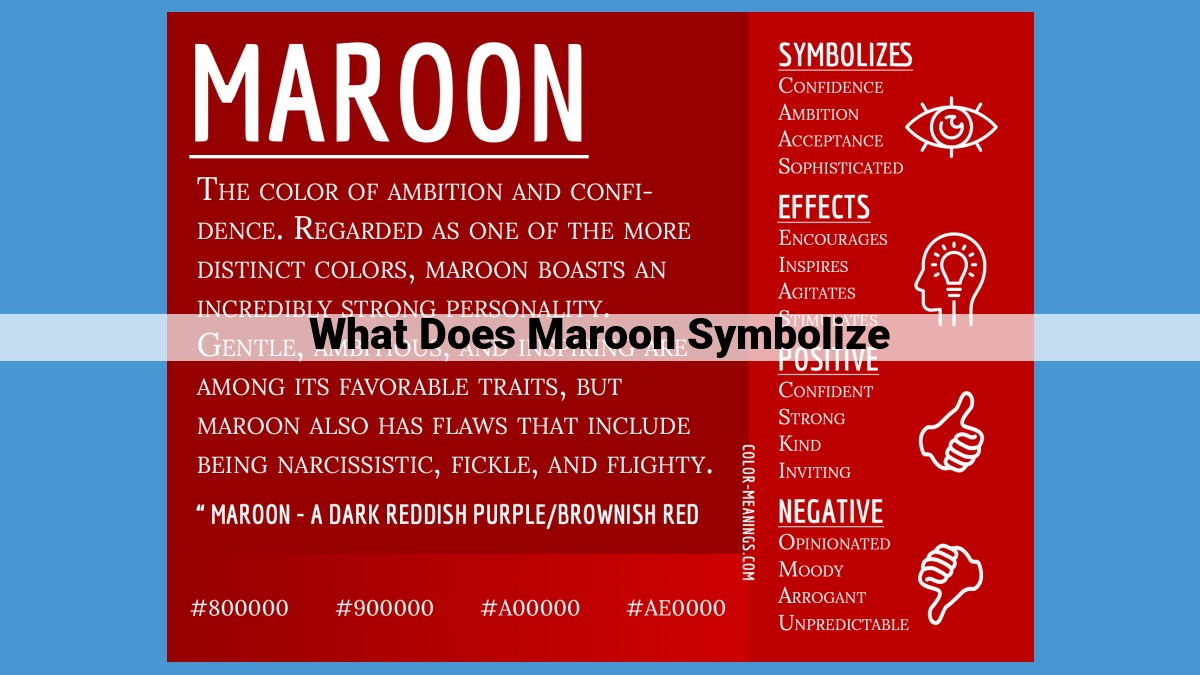 Maroon: The Embodiment of Courage, Strength, and Success