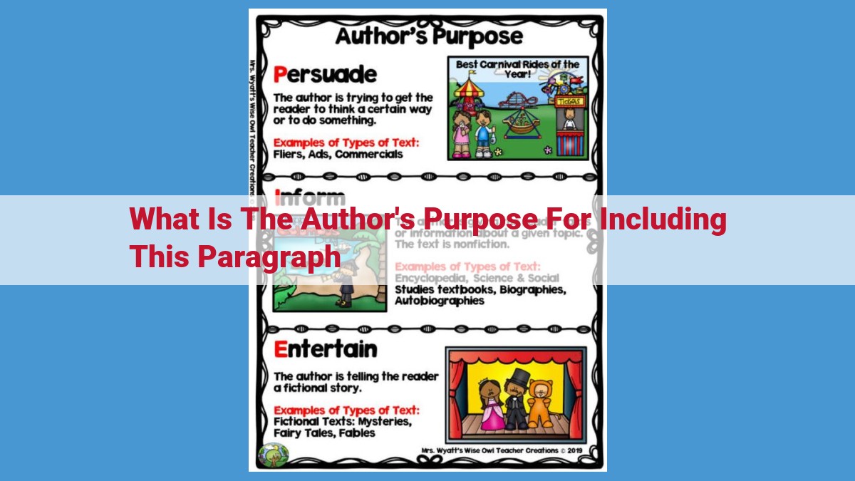 Understanding Authorial Purposes in Paragraphs: A Guide to Interpreting and Evaluating Texts