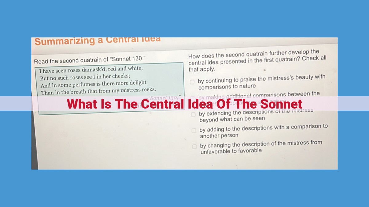 Unveiling the Central Idea of a Sonnet: A Comprehensive Guide