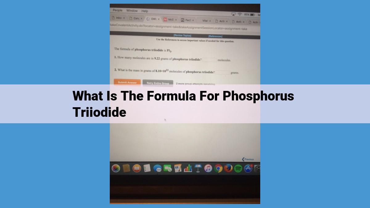 Phosphorus Triiodide: Molecular Formula, Oxidation State, and CAS Number