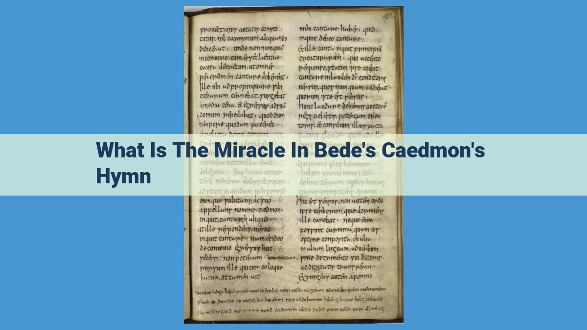 Divine Inspiration in Cædmon's Hymn: A Literary and Spiritual Miracle