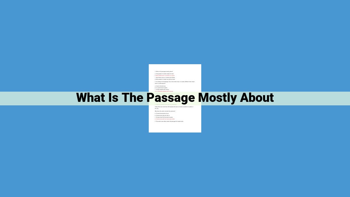 Master the Art of Identifying Main Topics in Passages for Enhanced Comprehension