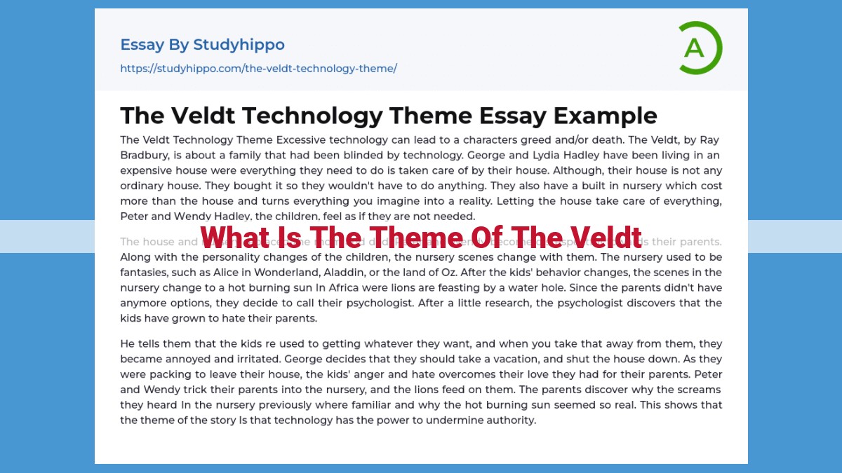 Title: Technology and Family: The Delicate Balance in "The Veldt"