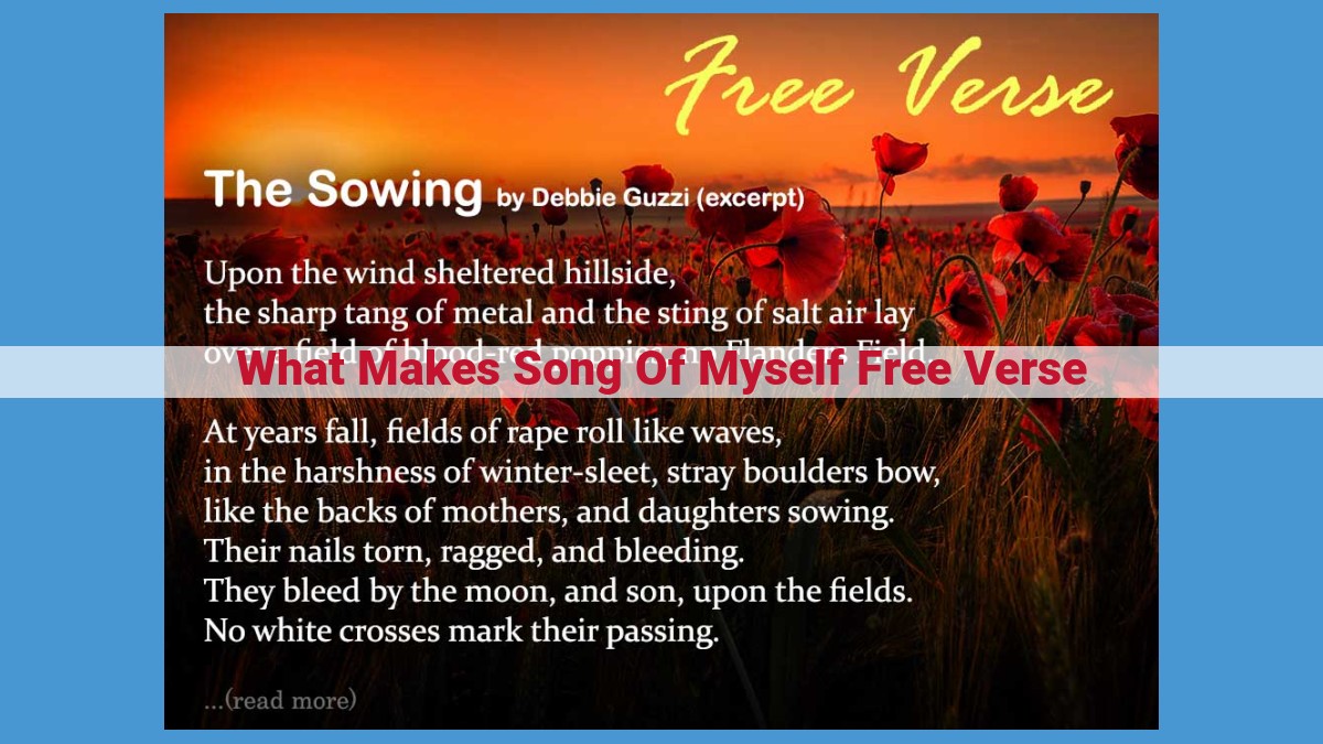 Discover the Free Verse Masterpiece: Walt Whitman's "Song of Myself"