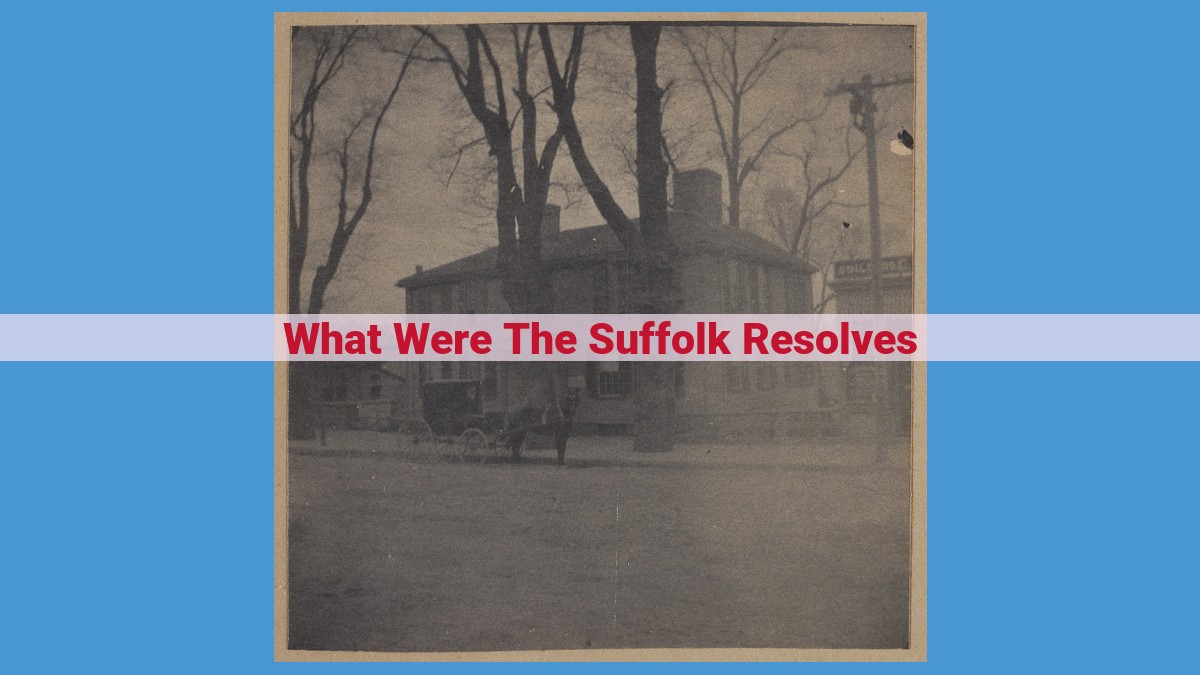 Suffolk Resolves: Asserting Colonial Rights and Sparking Revolutionary Fire